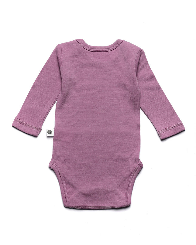 Woll-Strampler mit langen Ärmeln - Merinowolle - Lavender Mist