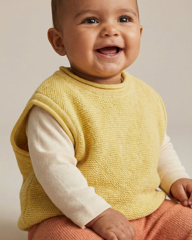 Baby Spencer aus Merinowolle gestrickt - Limonade