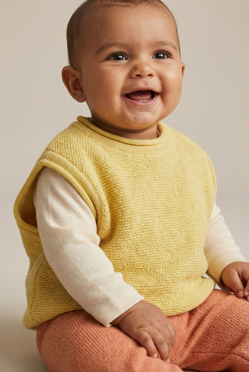 Baby Spencer aus Merinowolle gestrickt - Limonade
