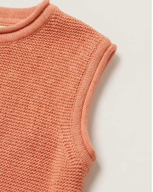 Baby Spencer aus Merinowolle gestrickt - Pfirsichflaum