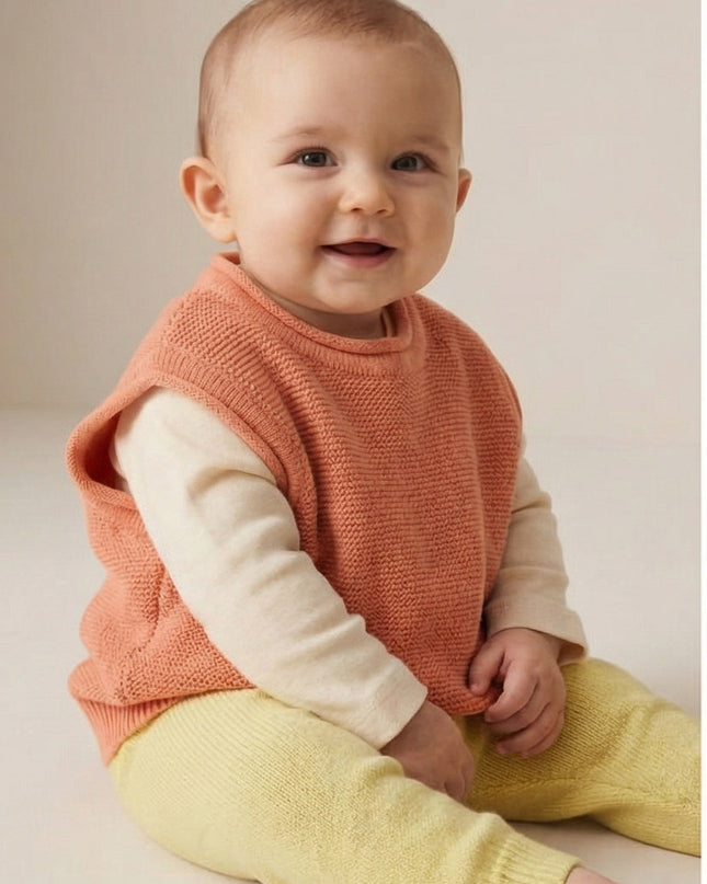 Baby Spencer aus Merinowolle gestrickt - Pfirsichflaum