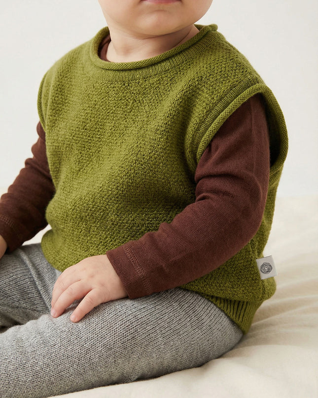 Baby-Strickjacke aus Merinowolle - Pickle