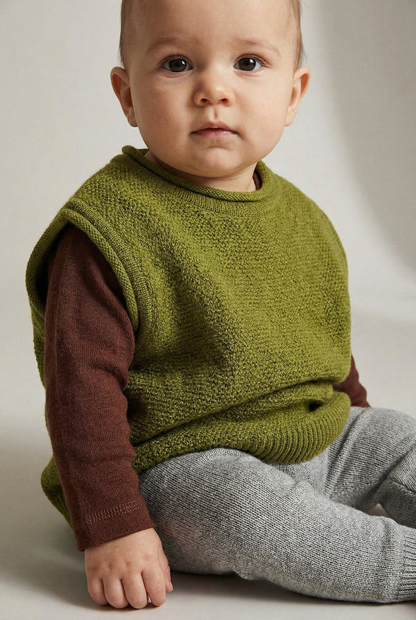 Baby-Strickjacke aus Merinowolle - Pickle