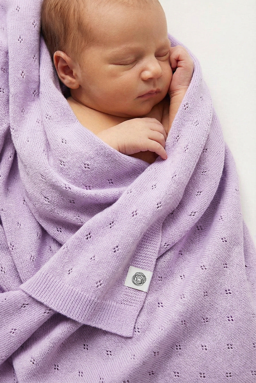 Wolldecke für Babys / Kinder gestrickt – Merinowolle – Cobble