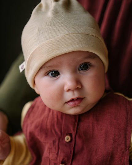 Babymütze aus Wolle – Merinowolle – natur