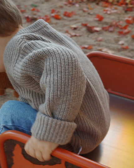 Gestrickter Woll-Baby-Cardigan – Merinowolle – Cobble