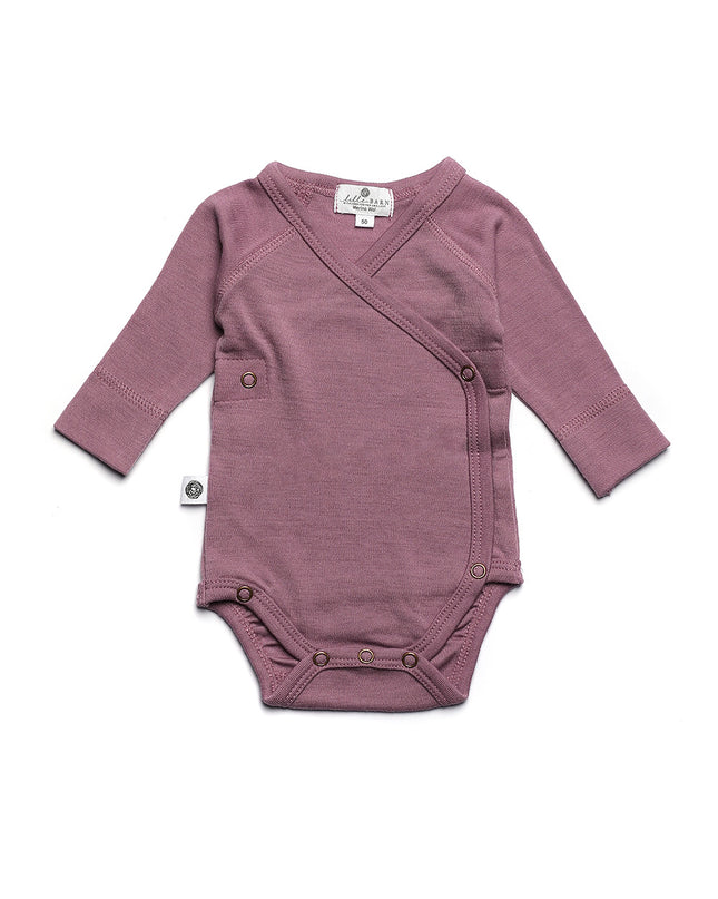 Woll-Wickel-Strampler mit langen Ärmeln – Merinowolle – Grape Shake