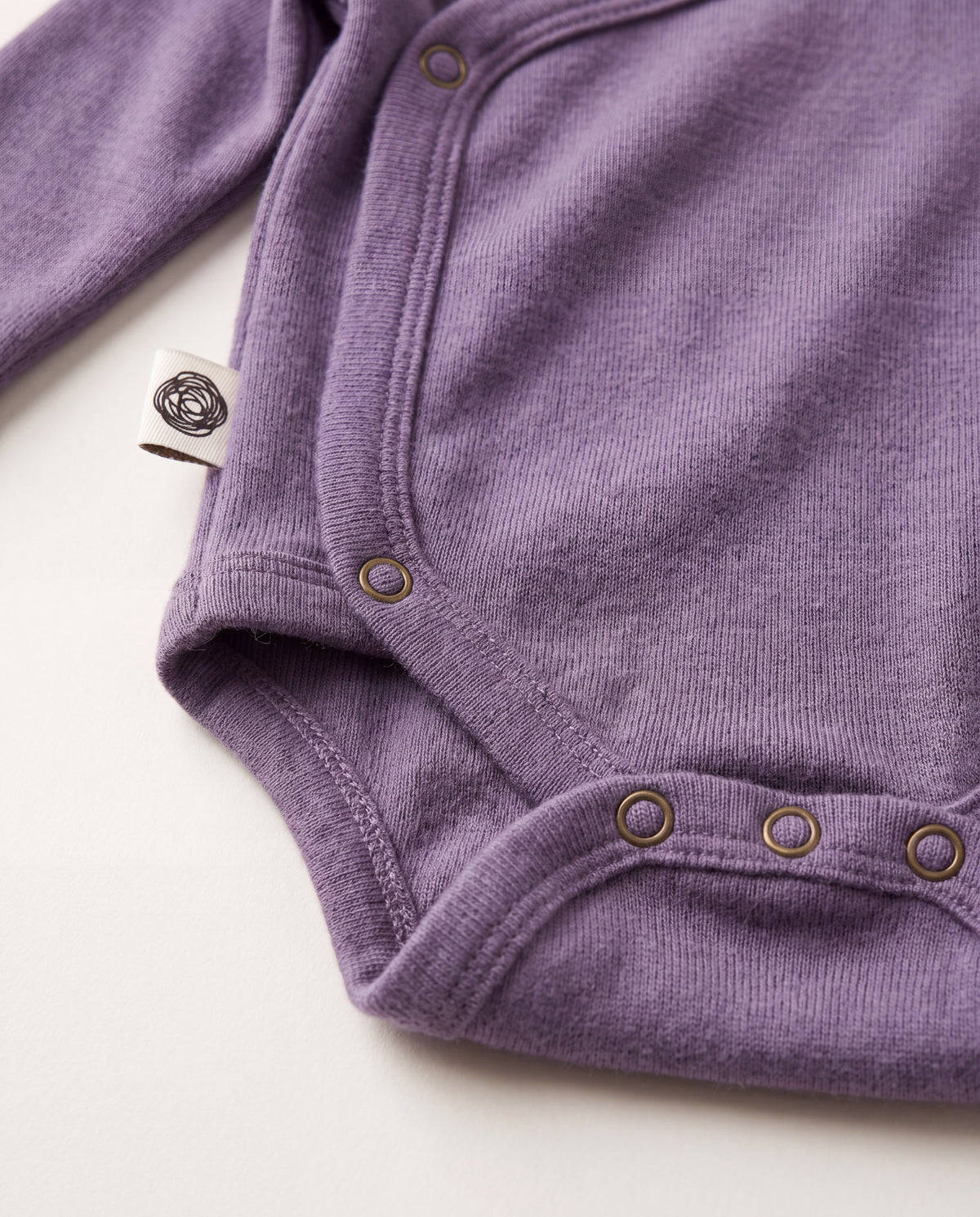 Wollener Wickelstrampler Langarm – Merinowolle - Purple Haze