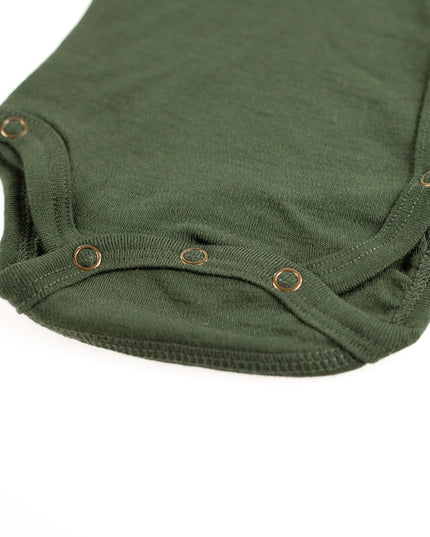 Kurzarm-Wickelspielanzug aus Wolle – Merinowolle