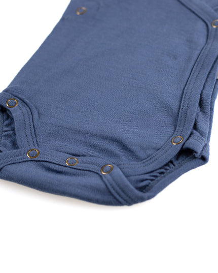 Kurzarm-Wickelspielanzug aus Wolle – Merinowolle