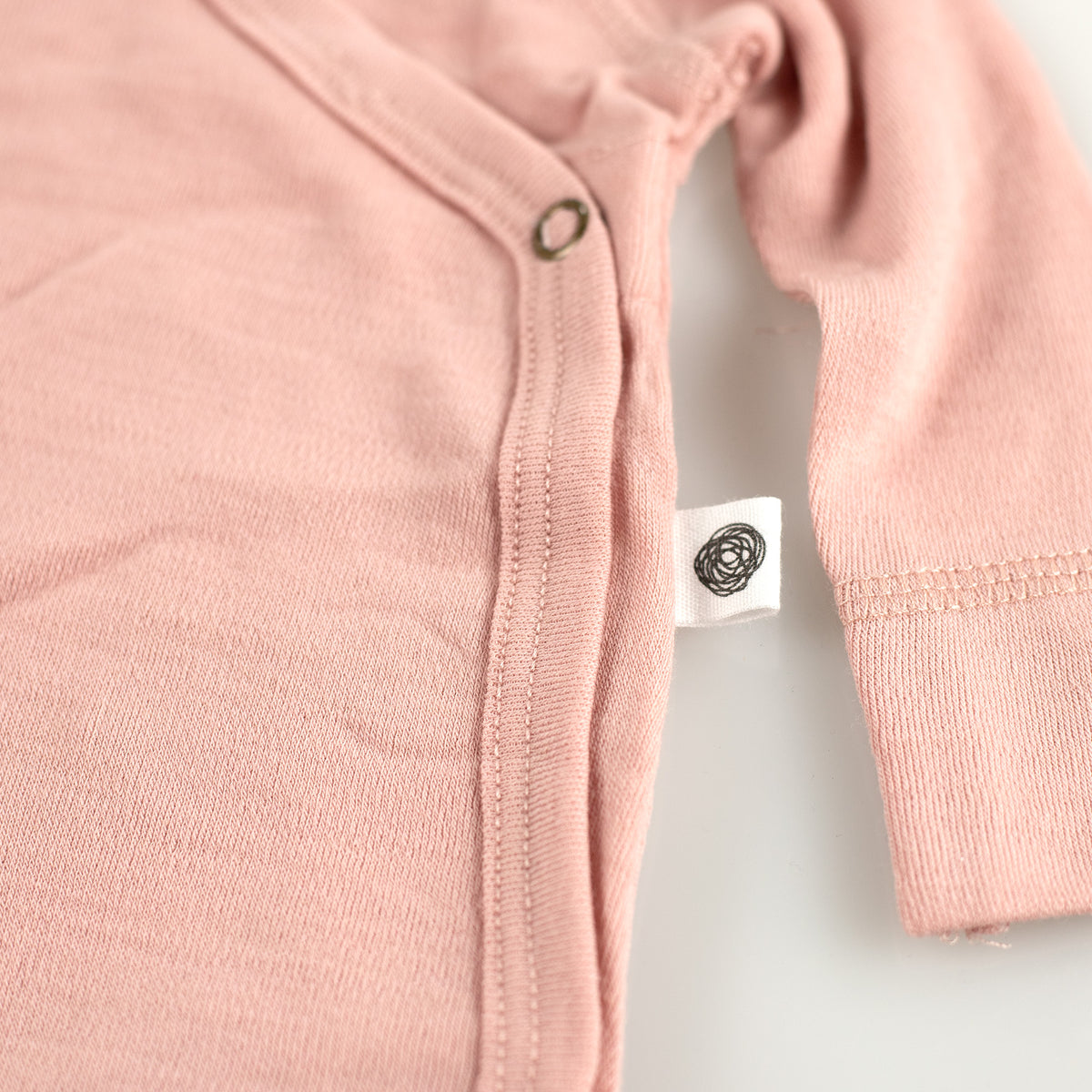 Wollen Overslagromper lange mouw – Merinowol - Misty Rose