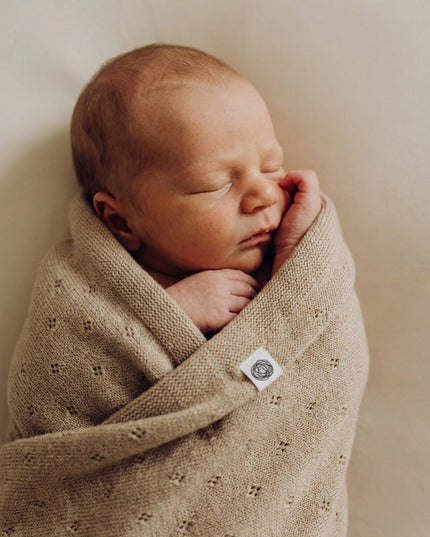 Wolldecke für Babys / Kinder gestrickt – Merinowolle – Cobble