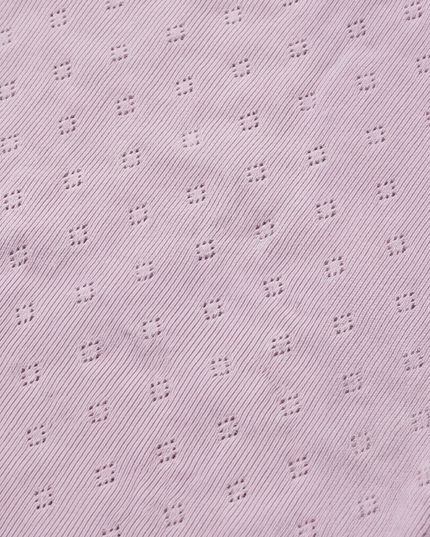Woll-Strampler Pointelle mit Trägern - Merinowolle - Lavender Frost