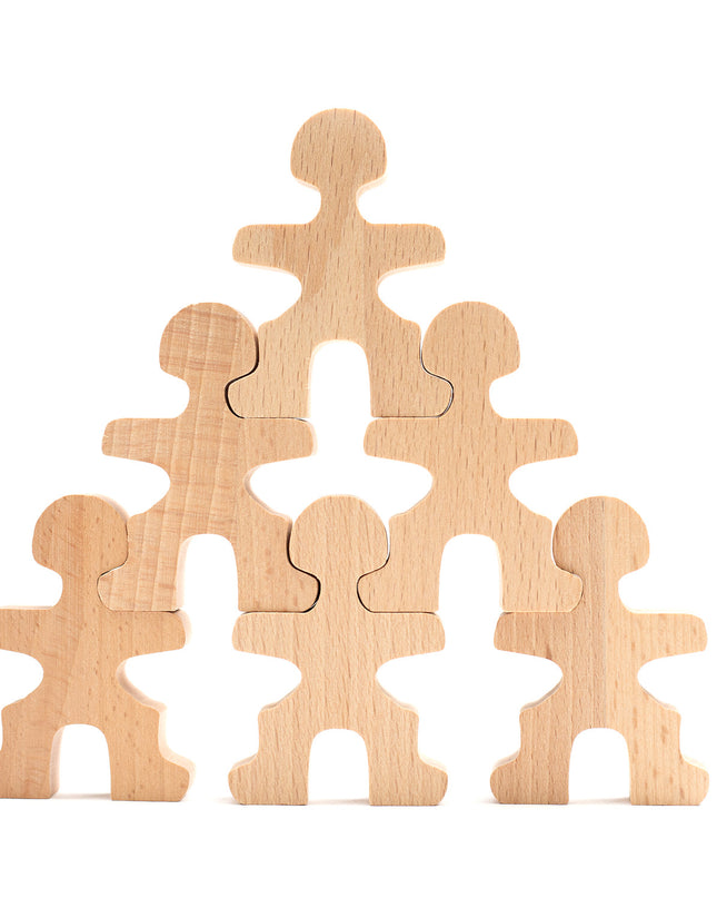 Houten speelgoed - Stapel Poppetjes / acrobaatjes - Montessori - Open einde speelgoed - Lille Barn - With ♥ for the smallest