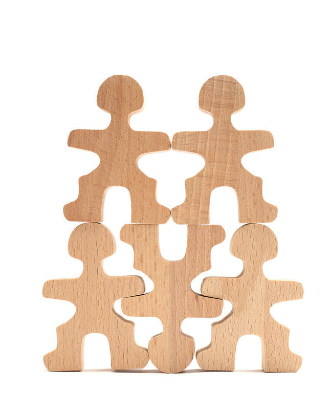 Houten speelgoed - Stapel Poppetjes / acrobaatjes - Montessori - Open einde speelgoed - Lille Barn - With ♥ for the smallest