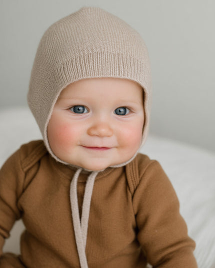 Wollmütze Baby Gestrickt - Merinowolle - Knoblauch