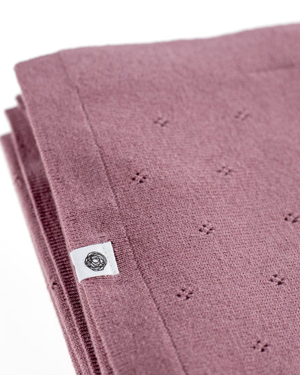 Babydecke aus Wolle / Kinderdecke / Wickeldecke - Pointelle-Strick - Merinowolle - Haze