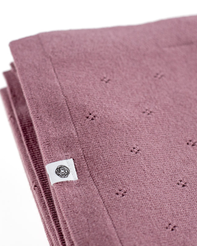 Babydecke aus Wolle / Kinderdecke / Wickeldecke - Pointelle-Strick - Merinowolle - Haze