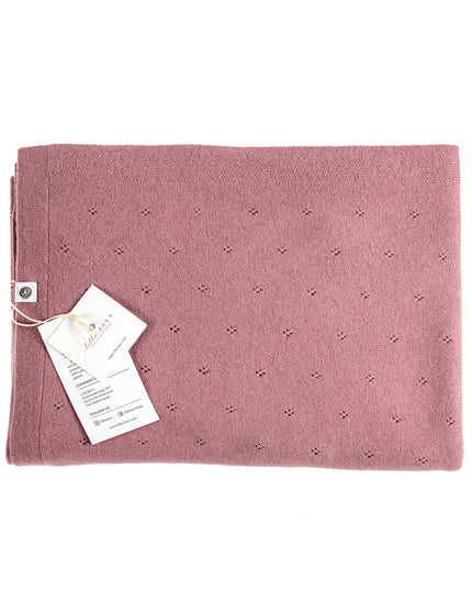 Babydecke aus Wolle / Kinderdecke / Wickeldecke - Pointelle-Strick - Merinowolle - Haze