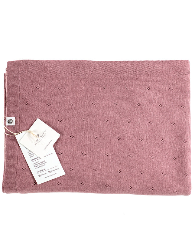 Babydecke aus Wolle / Kinderdecke / Wickeldecke - Pointelle-Strick - Merinowolle - Haze