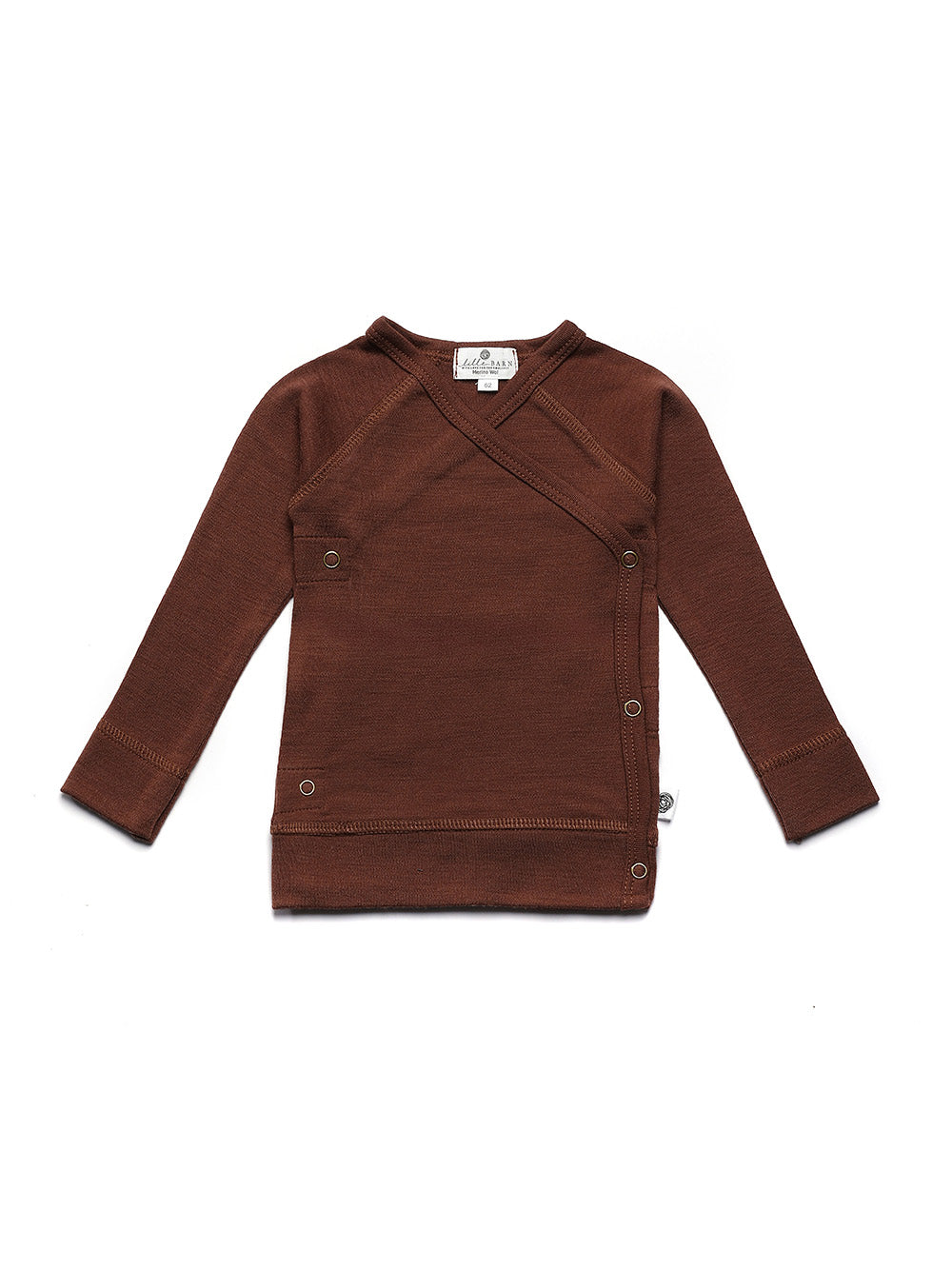 Baby Woll-Wickelpullover – Merinowolle - Zimt