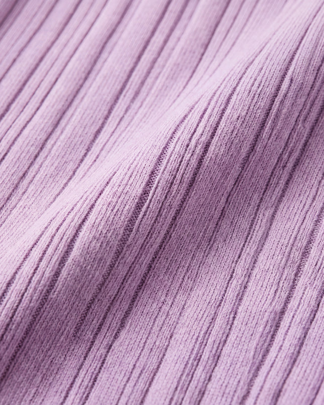 Woll-Strampler ohne Ärmel in Rippstrick - Merinowolle - Lavender Frost