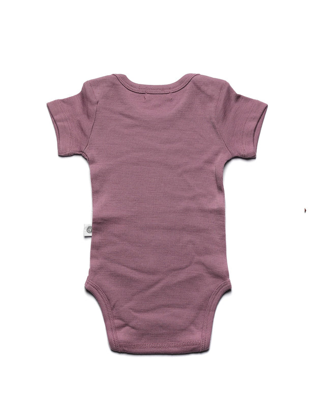 Kurzarm-Strampler aus Wolle – Merinowolle – Grape Shake