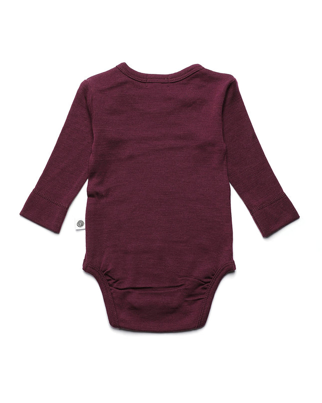 Woll-Strampler mit langen Ärmeln - Merinowolle - Feige