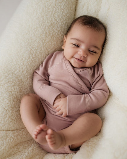 Wickel-Strampler aus Wolle mit langen Ärmeln – Merinowolle